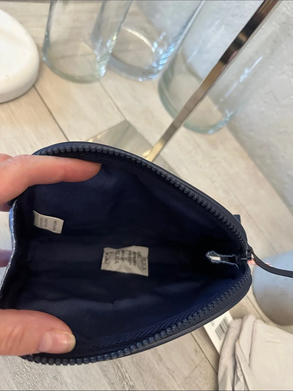Vineyard Vines Light Blue & Navy Cosmetic Case